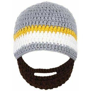 Baby Lumberjack / Hipster Cap Knitted Beanie W/ Detachable Beard, NEW, Adorable